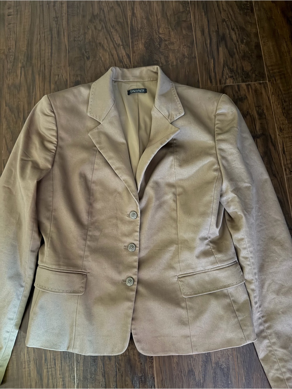 Tahari Women's Taupe Beige Blazer Jacket